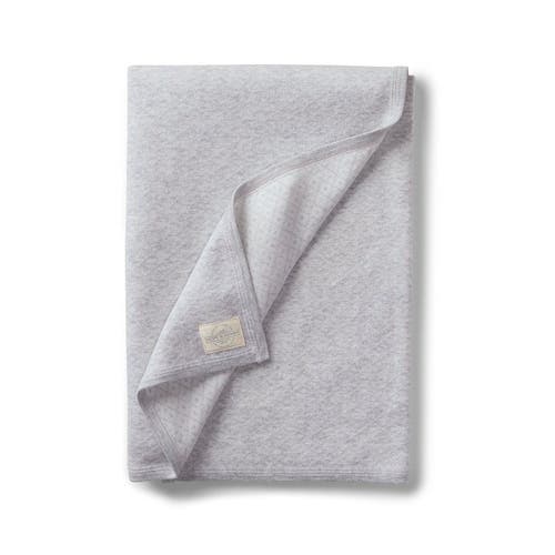 Hope & Henry Baby Jacquard Sweater Blanket In Light Grey