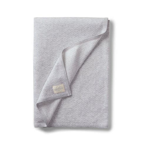 Shop Hope & Henry Baby Jacquard Sweater Blanket In Light Grey