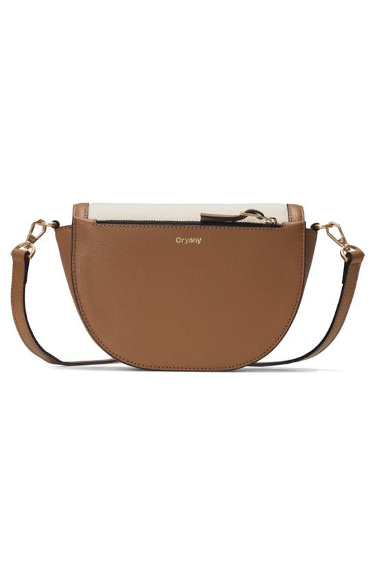 Shop Oryany Lottie Canvas & Leather Crossbody Bag In Sand Brown