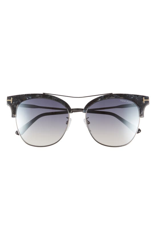 Tom Ford 56mm Round Sunglasses In Black / Smoke Mirror