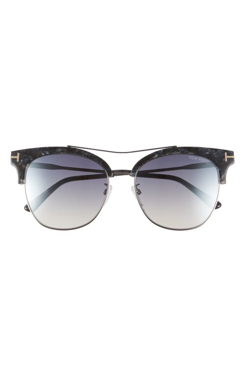 Shop Tom Ford 56mm Round Sunglasses In Black/smoke Mirror