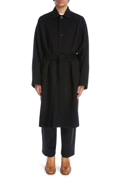 Acne Studios Belted Double Face Wool Coat Black at Nordstrom, Us