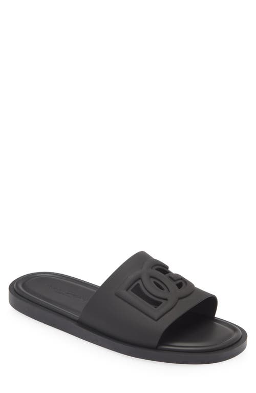 Shop Dolce & Gabbana Dolce&gabbana Beachwear Slide Sandal In Nero