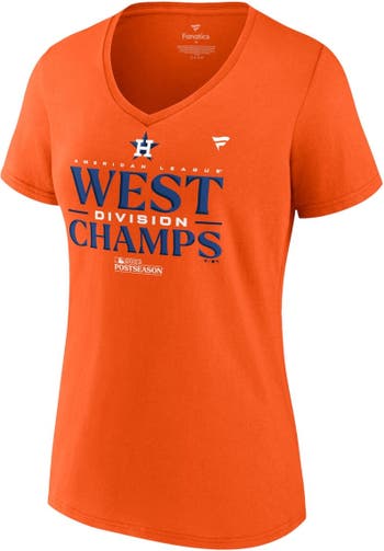 Men's Fanatics Branded Orange Houston Astros 2023 Al West Division Champions Locker Room T-Shirt Size: Large
