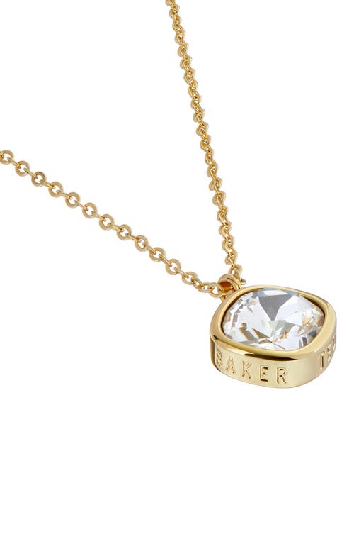 Shop Ted Baker London Crastel Round Crystal Pendant Necklace In Gold Tone/clear Crystal