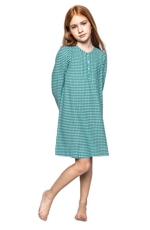 Petite Plume Kids' Delphine Gingham Nightgown in Green