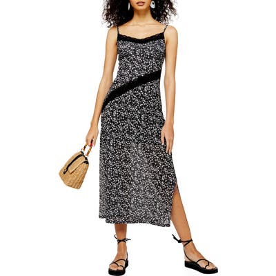 Topshop Floral Lace Sleeveless Dress, US (fits like 0-2) - Black