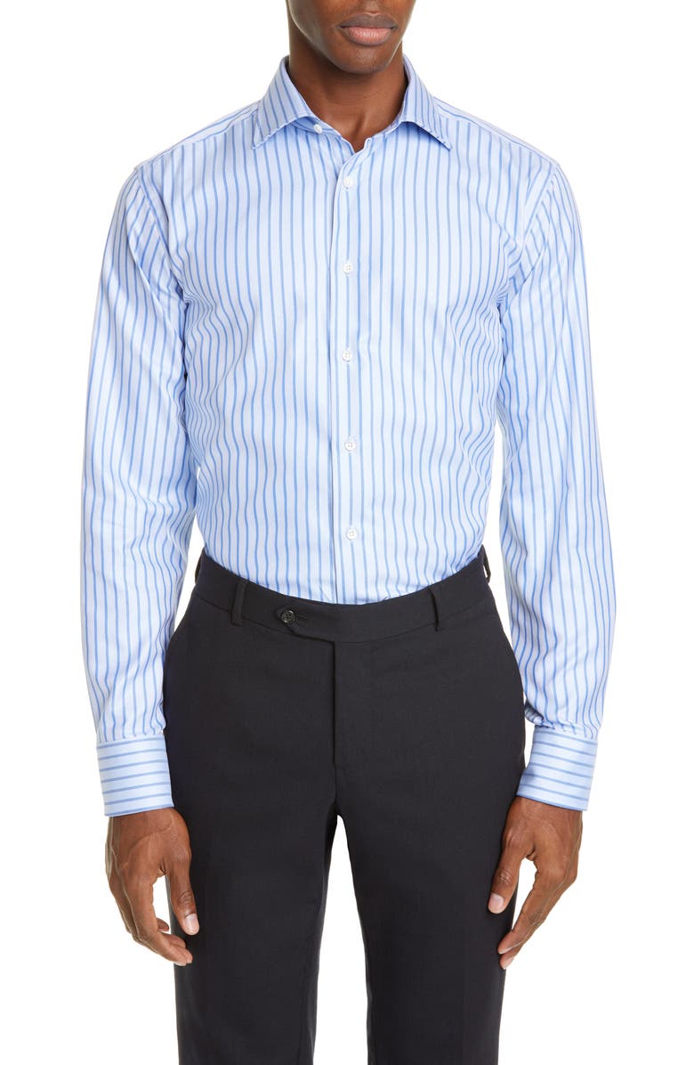 Canali Regular Fit Stripe Dress Shirt | Nordstrom