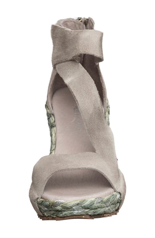Shop Antelope Davi Espadrille Platform Sandal In Grey Suede