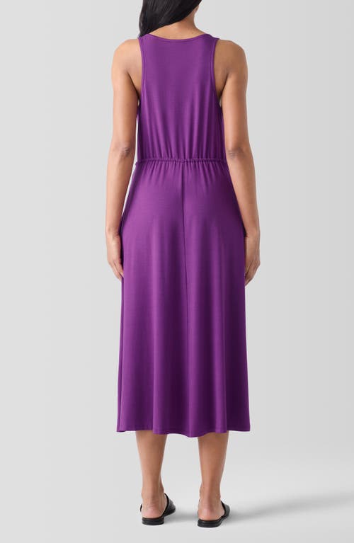 Shop Eileen Fisher Sleeveless Racerback Midi Dress In Heliotrope