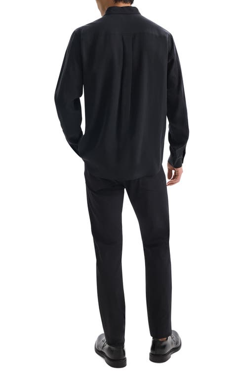 Theory Noll Np.fluid Long Sleeve Button-up Shirt In Black - 001