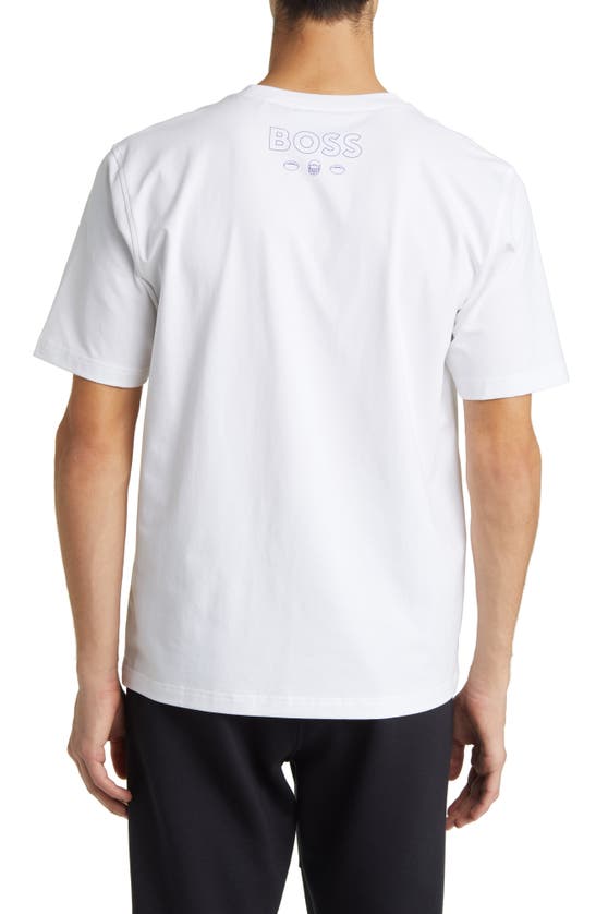 Shop Hugo Boss Boss X Nfl Stretch Cotton Graphic T-shirt In Buffalo Bills White
