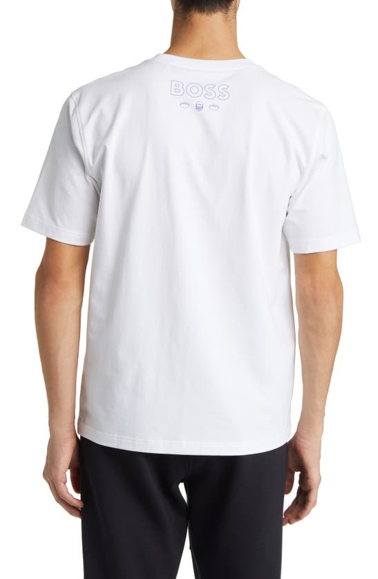 Hugo Boss Boss X Nfl Stretch Cotton Graphic T-shirt In Buffalo Bills White