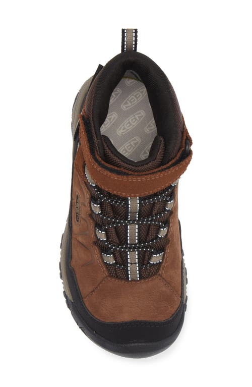 Keen Kids' Targhee Iv Mid Waterproof Hiking Shoe In Bison/brindle