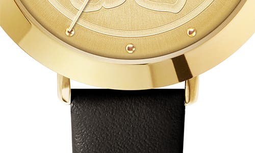 Shop Ted Baker London Ammy Magnolia 3h Leather Strap Watch, 34mm In Gold/cream/black