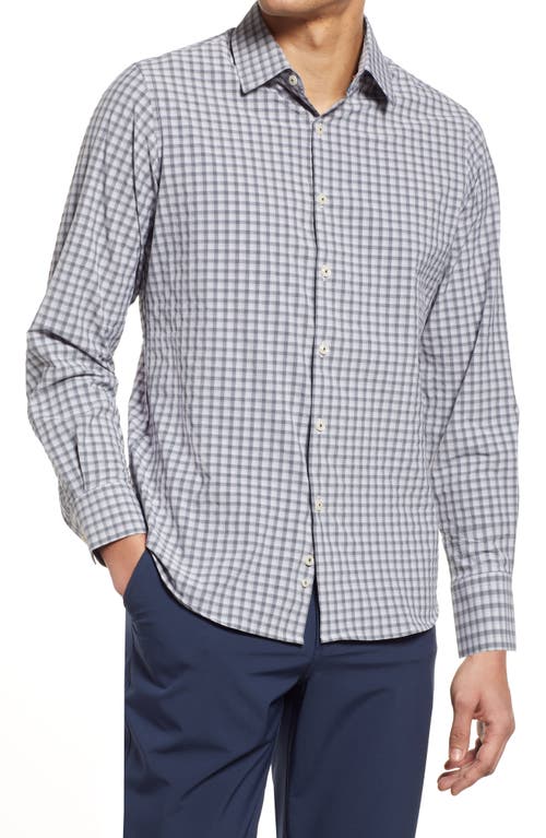 MOVE Performance Apparel Check Button-Up Shirt in Grey