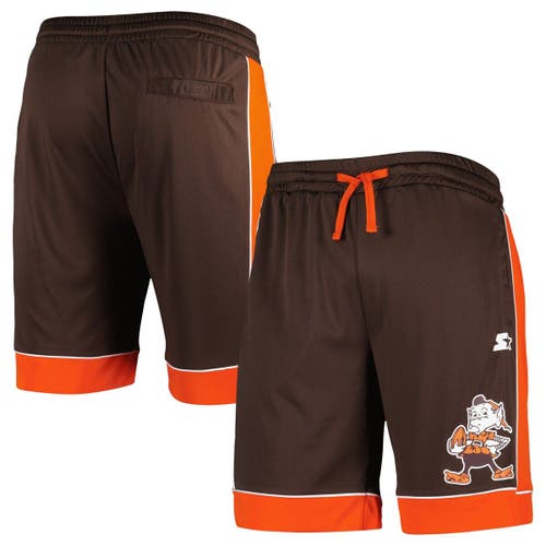 Men's Starter Brown Cleveland Browns Throwback Fan Favorite Shorts