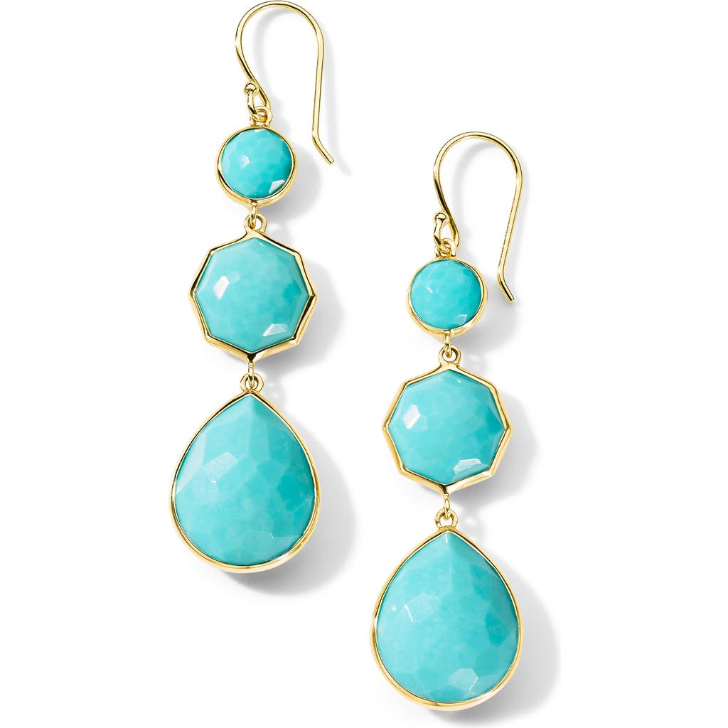 Shop Ippolita Rock Candy Crazy 8's Drop Earrings In Gold/turquoise