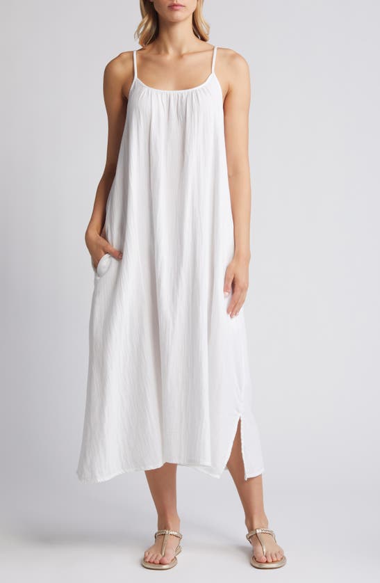 Shop Caslon (r) Cami Midi Dress In White