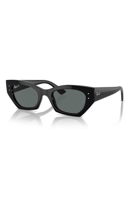 Ray Ban Zena Bio-based Sunglasses Black Frame Grey Lenses Polarized 49-22 In Black