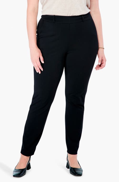 NIC+ZOE Perfect Knit Slim Fit Trousers in Black Onyx