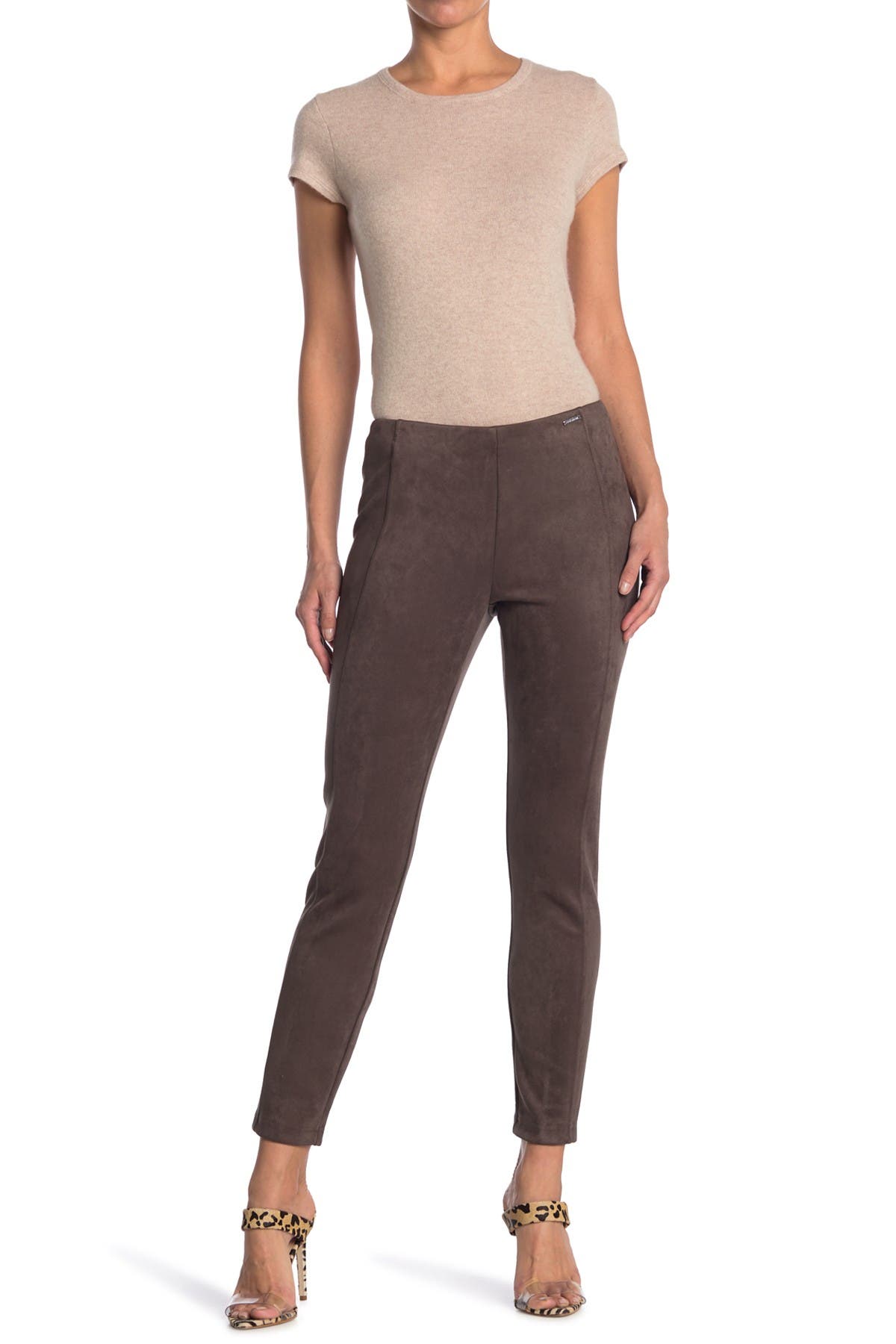T Tahari | Faux Suede Crop Pull-On Pants | Nordstrom Rack