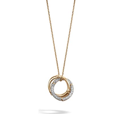 John Hardy Bamboo Diamond & 18K Gold Pendant Necklace