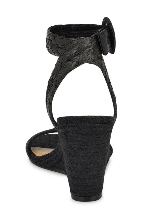 Shop Nine West Nerisa Ankle Strap Espadrille Wedge Sandal In Black