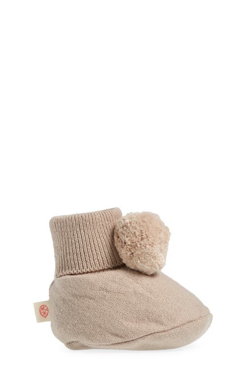 Pink Lemonade Pompom Cotton Bootie In Rice
