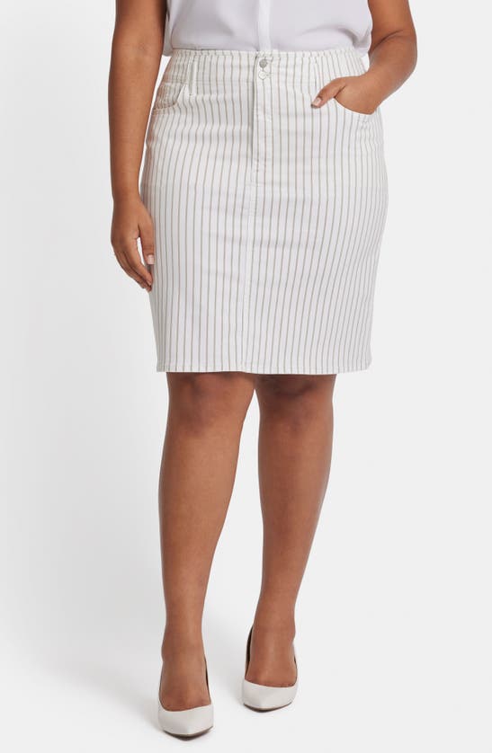 Shop Nydj Hollywood Pencil Denim Skirt In Beach Cruise Stripe