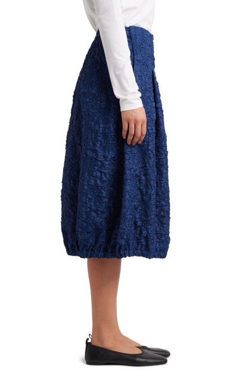 Masai Copenhagen Shanti Textured Bubble Hem Midi Skirt In Medieval Blue