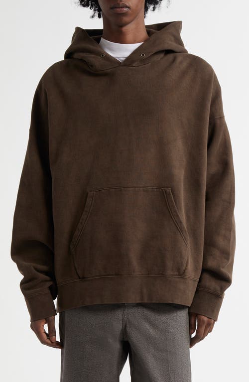 VISVIM Amplus Cotton Fleece Hoodie in Dark Mud 