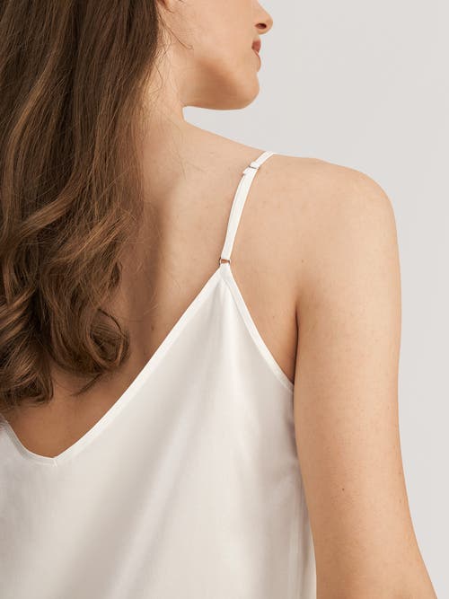 Lilysilk V Neckline Silk Camisole With Spaghetti Straps In Ivory