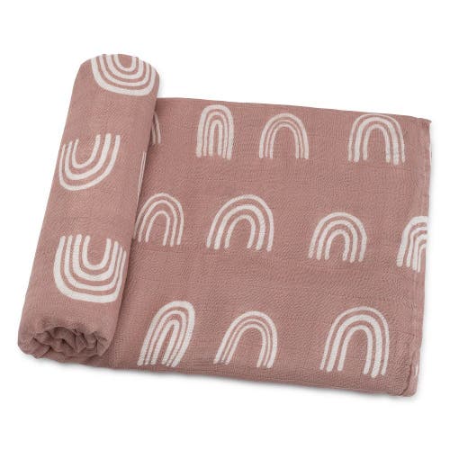 Comfy Cubs Muslin Swaddle Blanket, 1 Pack In Mauve Rainbow