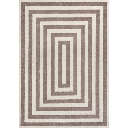 Jonathan Y Bandol Modern Classic Mitre Stripe Area Rug In Brown/ivory
