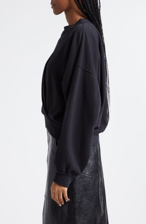 Shop Isabel Marant Étoile Paulia Draped Cotton Sweatshirt In Black