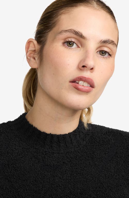 Shop Nike Phoenix Bouclé Long Sleeve Crop Top In Black