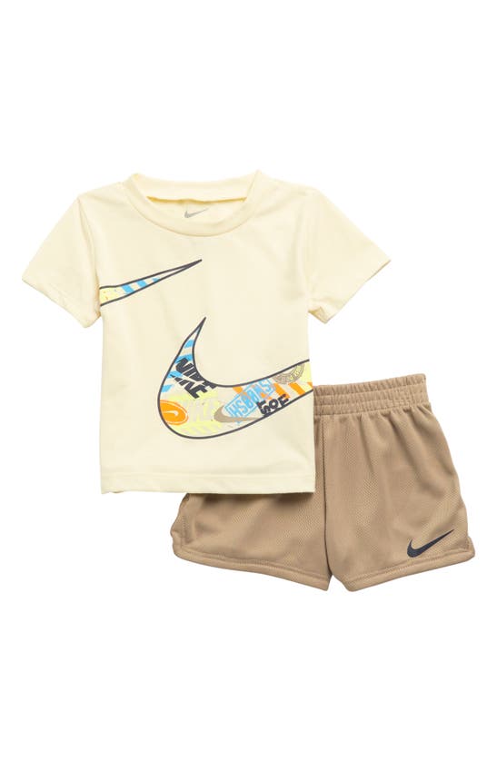 Nike Babies' Wild Air 2-piece Graphic T-shirt & Shorts Set In Khaki