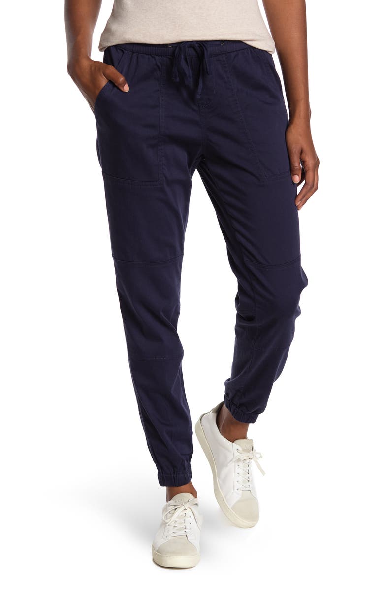 SUPPLIES BY UNION BAY Demery Solid Sateen Joggers, Main, color, NAVY BLUE