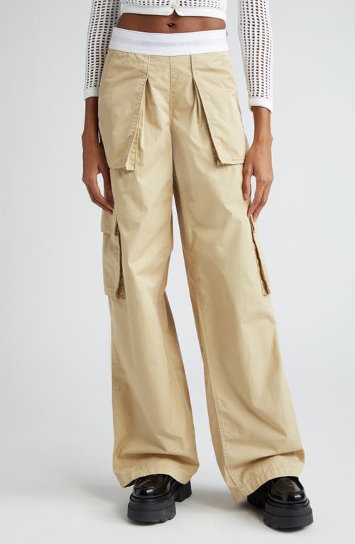 Alexander Wang Rave Logo Waist Cotton Cargo Pants at Nordstrom,