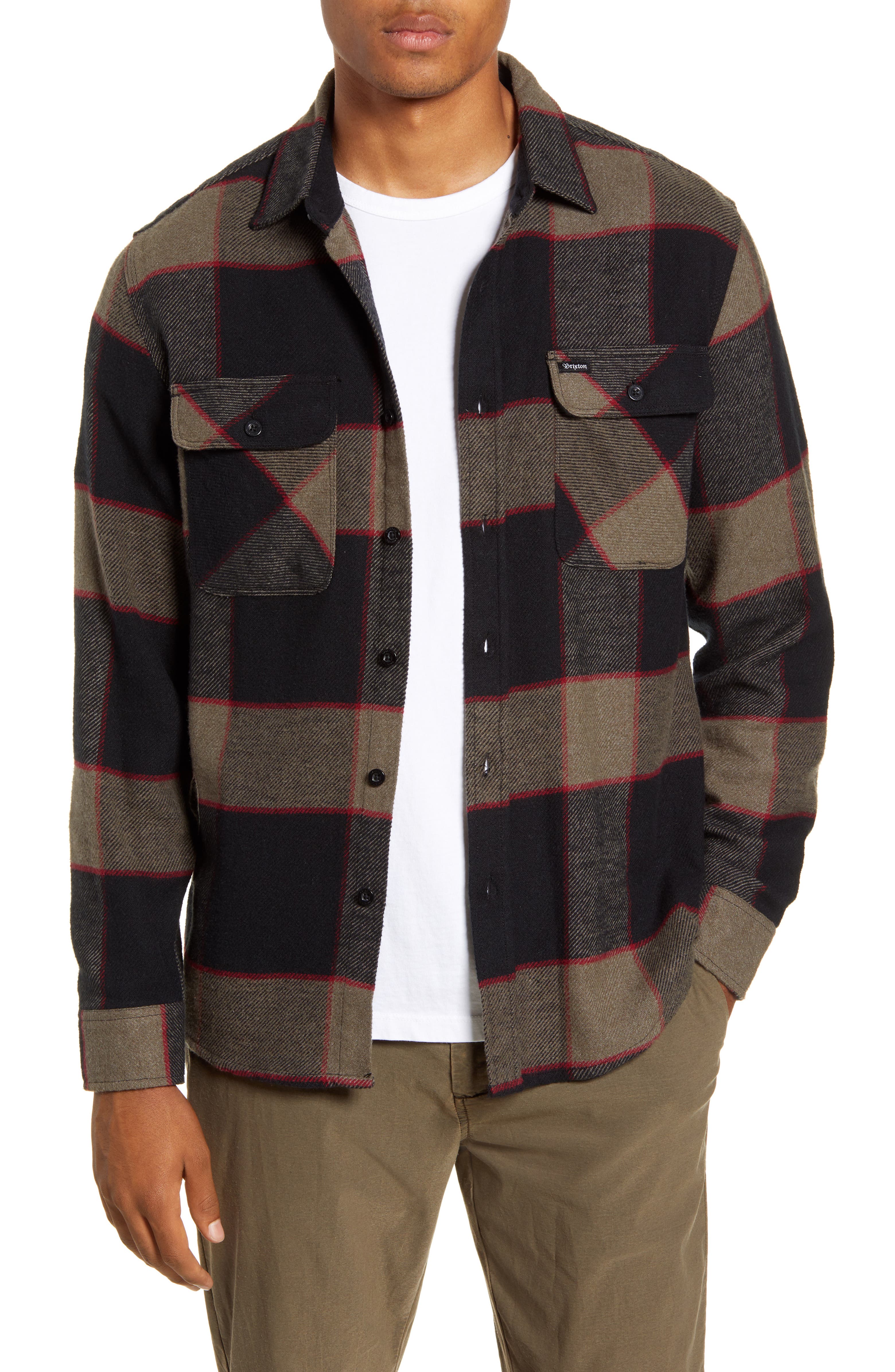 Brixton Bowery Plaid Button-Up Flannel Shirt | Nordstrom