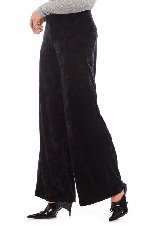 Karen Kane Crushed Velvet Ankle Wide Leg Pants In Black