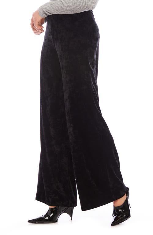 Shop Karen Kane Crushed Velvet Ankle Wide Leg Pants In Black