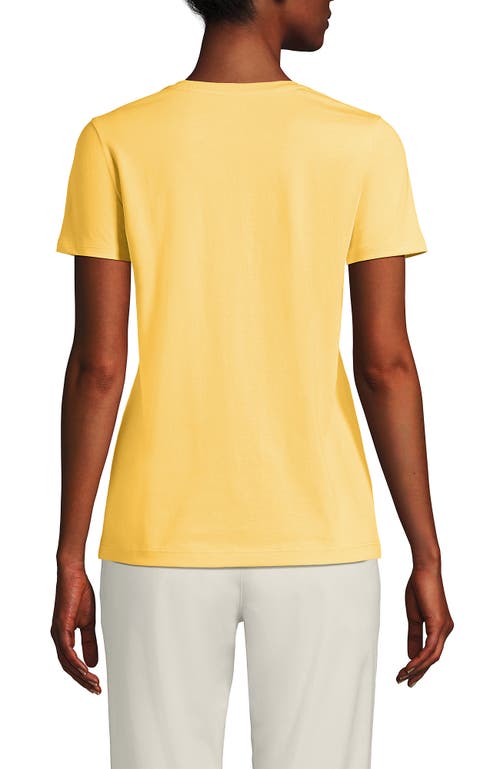 Shop Lands' End Relaxed Supima Cotton V-neck T-shirt In Simply Yellow