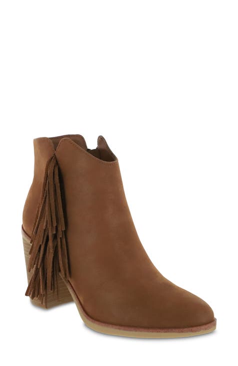 Womens fringe ankle on sale boots