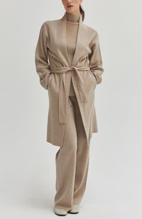 Shop Crescent Belted Lounge Cardigan In Beige