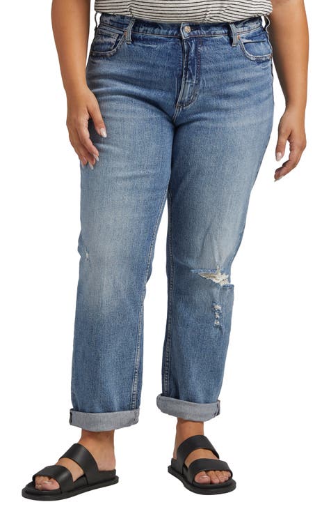 Boyfriend Fit High Waist Ankle Jeans – Plus Size