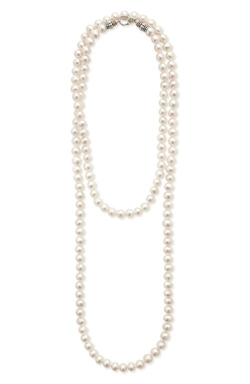 Shop Lagos Luna Freshwater Pearl Necklace In Pearl/silver