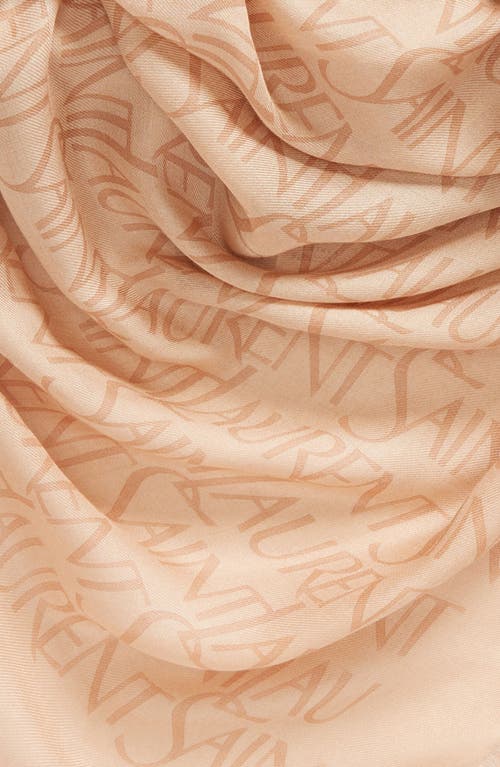 Saint Laurent Grand Impression Cashmere-blend Square Scarf In Beige/light Brown