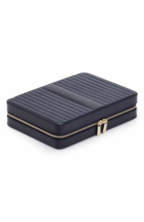 Wolf Large Maria Zip Jewelry Case In Navy